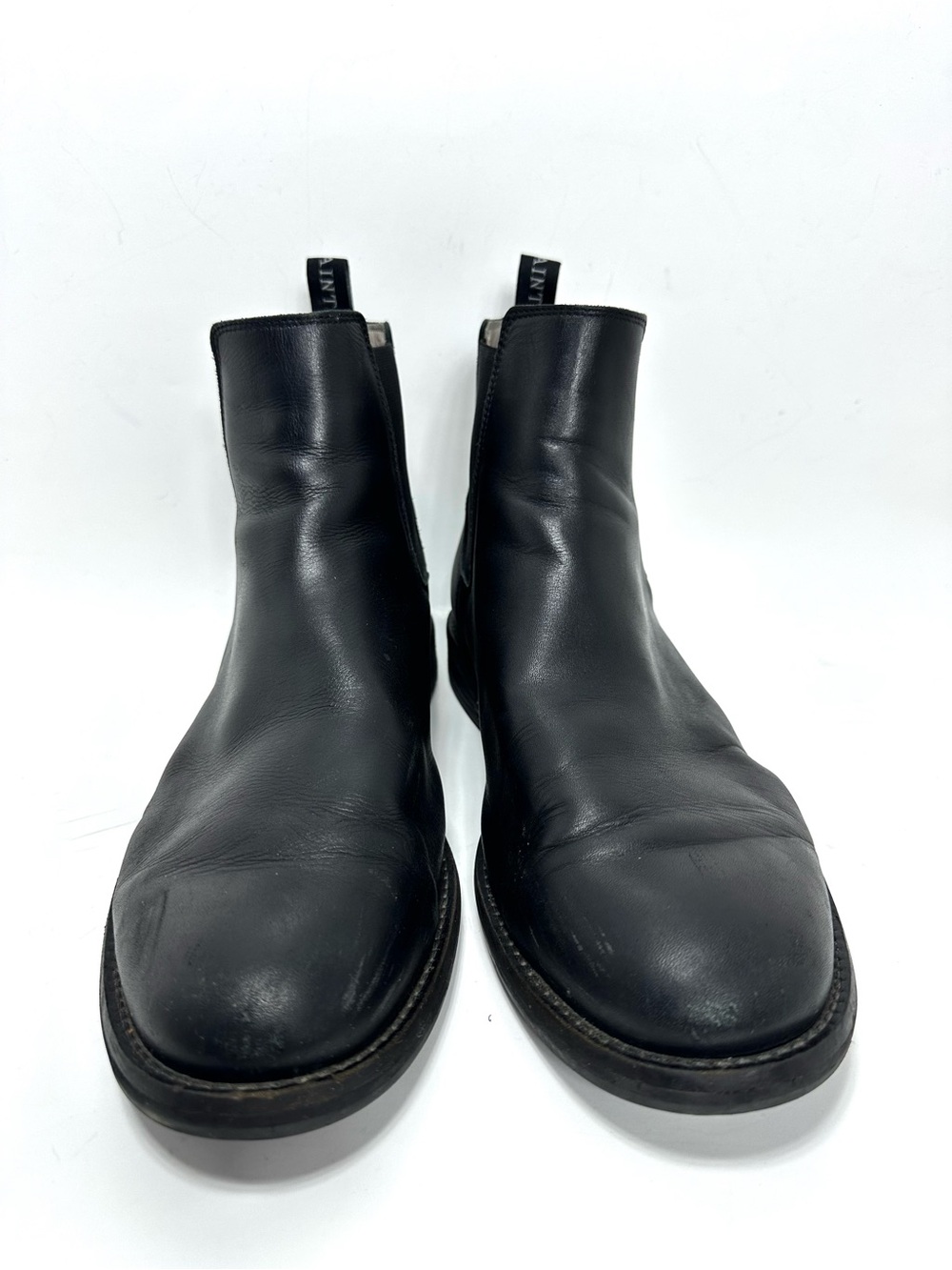 All Saints Black Leather Harley Pull On Boots 13